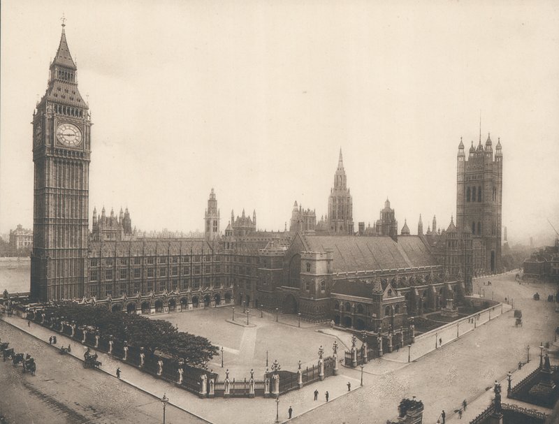 Las Casas del Parlamento y Big Ben, Londres, c 1900 de English Photographer