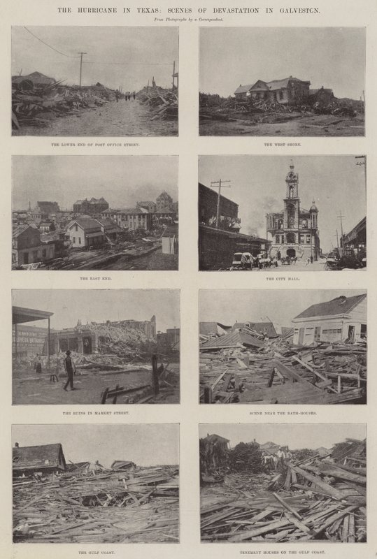 El Huracán en Texas, Escenas de Devastación en Galveston de English Photographer