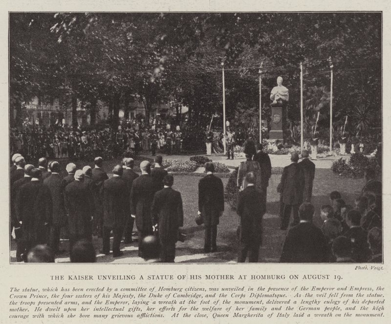 El Kaiser desvelando una estatua de su madre en Homburg el 19 de agosto de English Photographer
