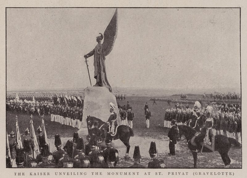 El Kaiser desvelando el monumento en St Privat, Gravelotte de English Photographer