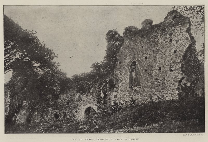 La capilla de la dama, Castillo de Okehampton, Devonshire de English Photographer