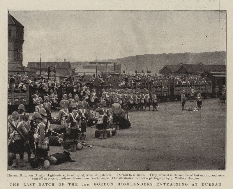 El Último Grupo del 2º Gordon Highlanders embarcando en Durban de English Photographer