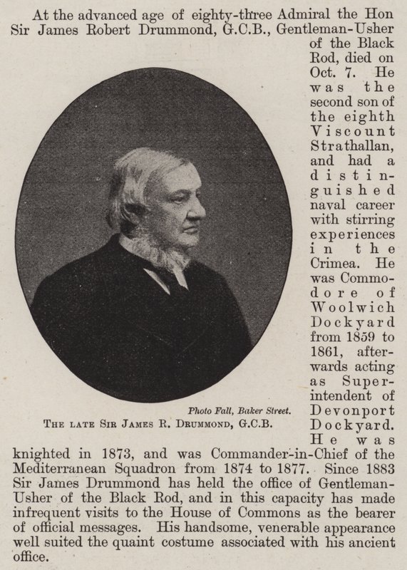 El difunto Sir James R Drummond, GCB de English Photographer
