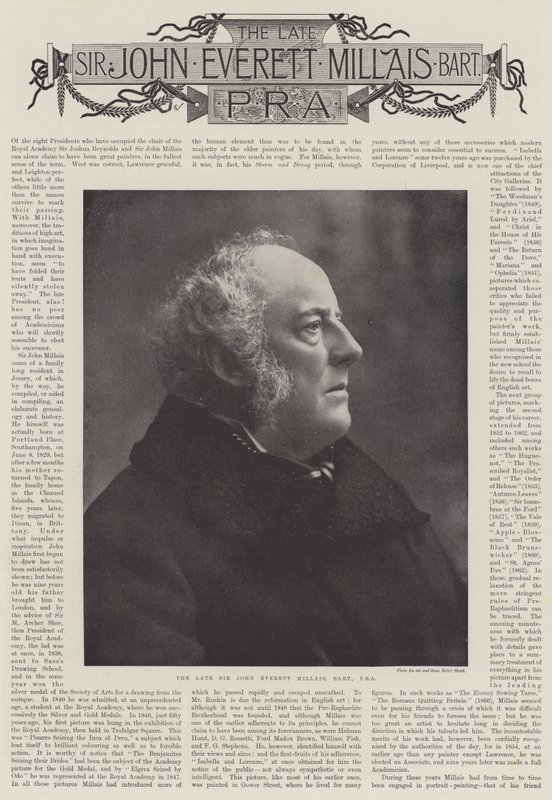 El difunto Sir John Everett Millais, obituarios de English Photographer