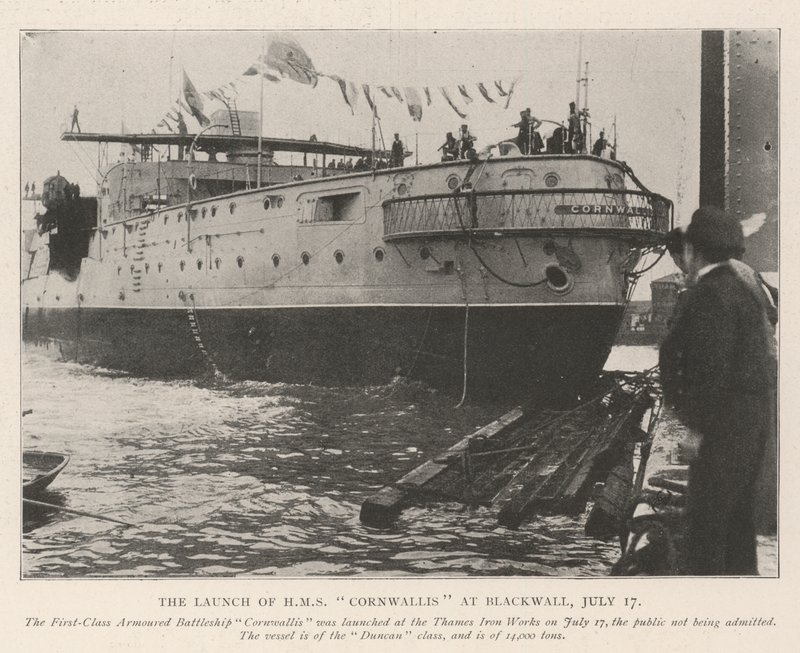 El Lanzamiento del HMS Cornwallis en Blackwall, 17 de Julio de English Photographer