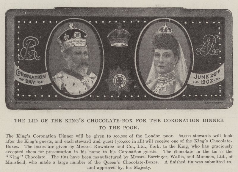 La Tapa de la Caja de Chocolate del Rey para la Cena de Coronación para los Pobres de English Photographer