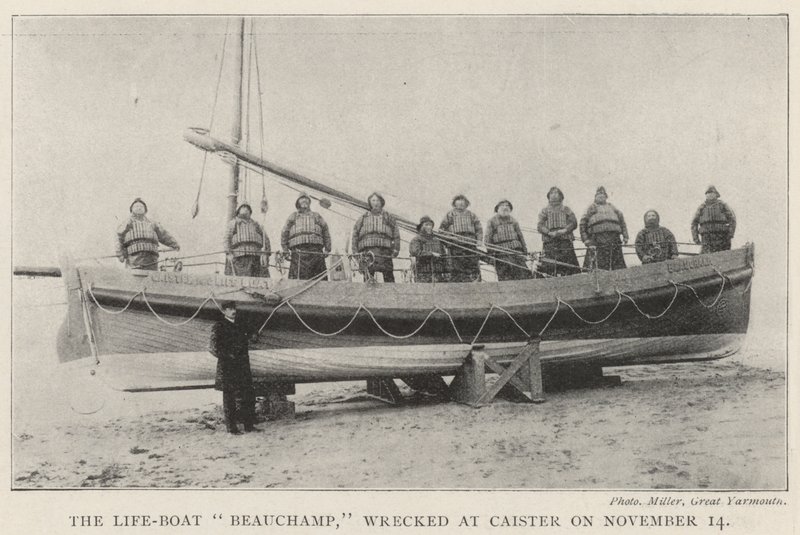 El bote salvavidas Beauchamp, naufragado en Caister el 14 de noviembre de English Photographer