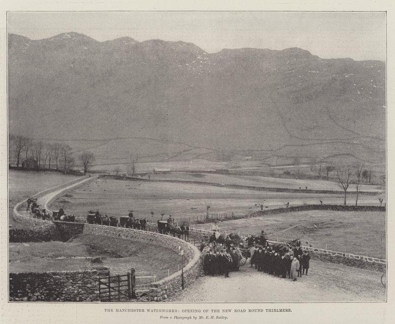 Las obras hidráulicas de Manchester, inauguración de la nueva carretera alrededor de Thirlmere de English Photographer
