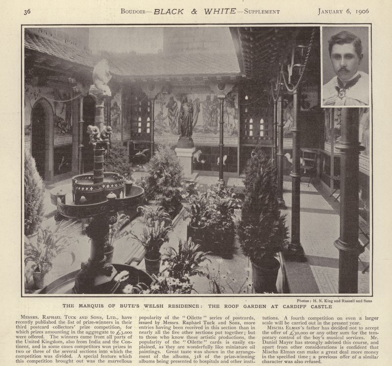 La residencia galesa del Marqués de Bute: El jardín en la azotea del Castillo de Cardiff de English Photographer
