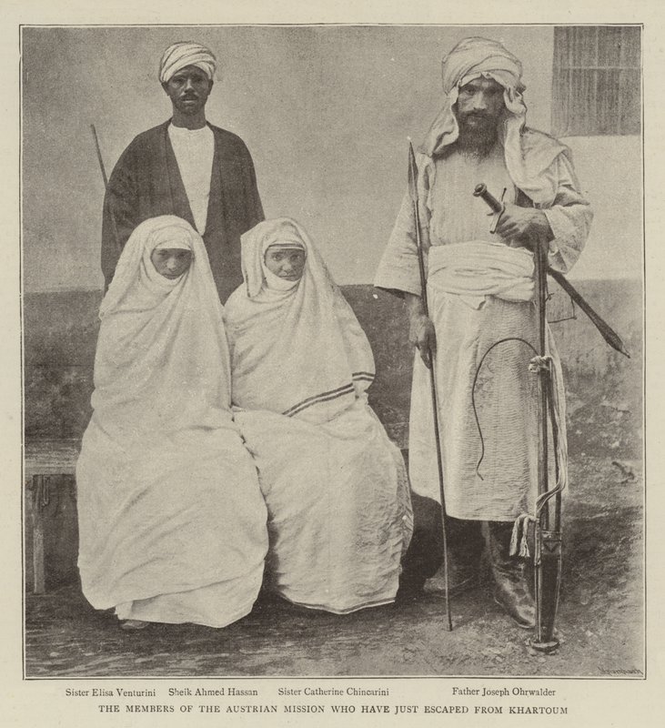 Los miembros de la misión austriaca que acaban de escapar de Jartum de English Photographer
