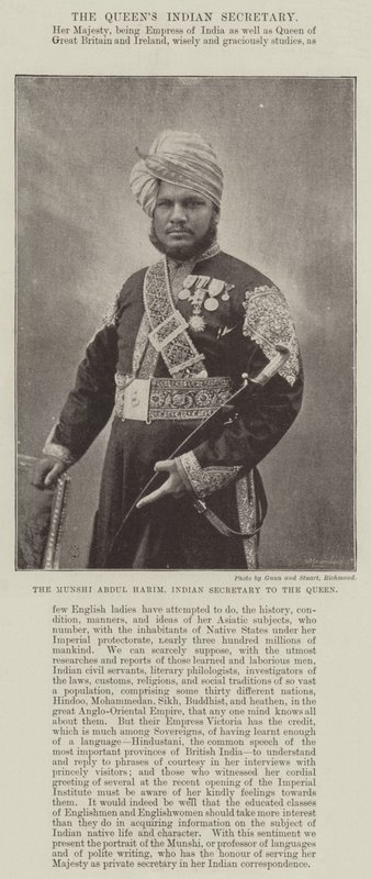 El Munshi Abdul Harim, secretario indio de la Reina de English Photographer