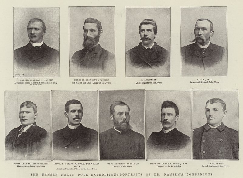 La expedición de Nansen al Polo Norte, retratos de los compañeros del Dr. Nansen de English Photographer