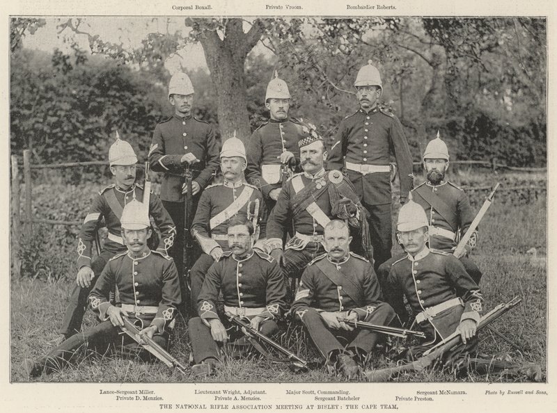 La Reunión de la Asociación Nacional de Rifles en Bisley, el Equipo del Cabo de English Photographer