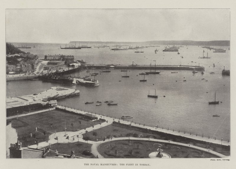 Las maniobras navales, la flota en Torbay de English Photographer