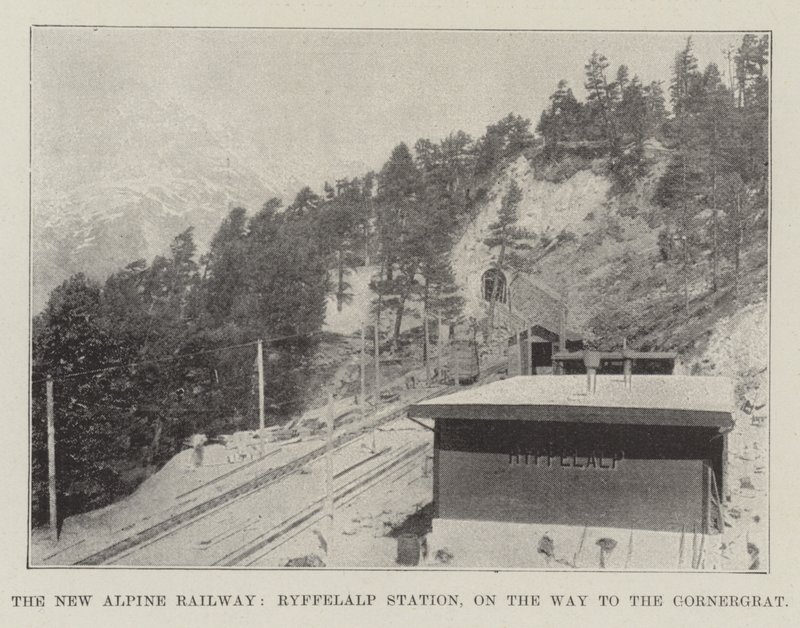 El nuevo ferrocarril alpino, estación Ryffelalp, en camino al Gornergrat de English Photographer