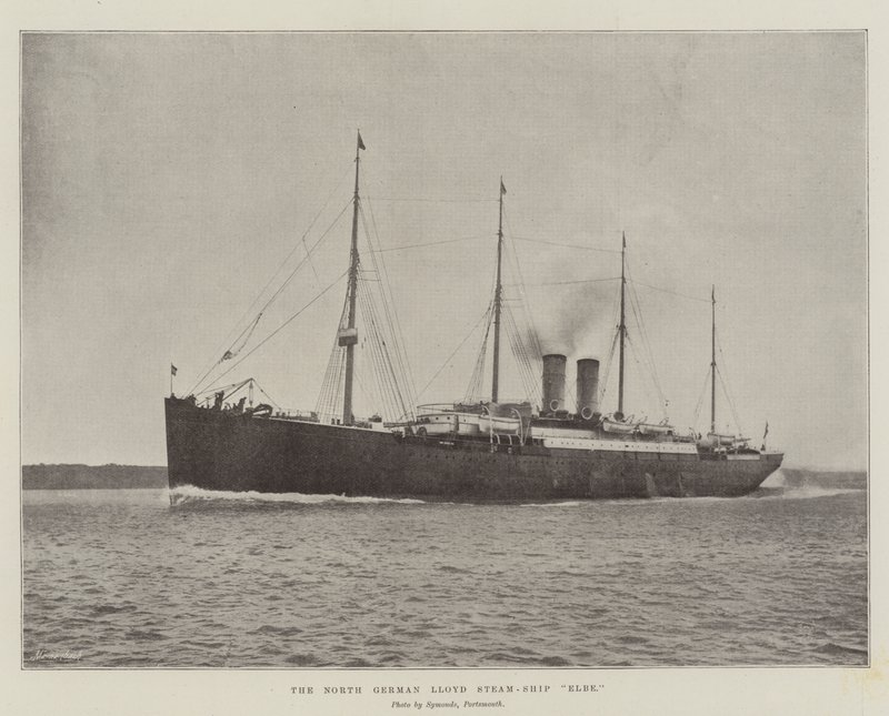 El vapor Elbe de Lloyd del Norte de Alemania de English Photographer