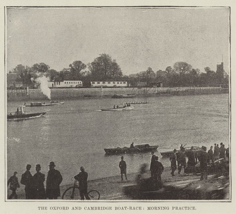 La regata de Oxford y Cambridge, práctica matutina de English Photographer