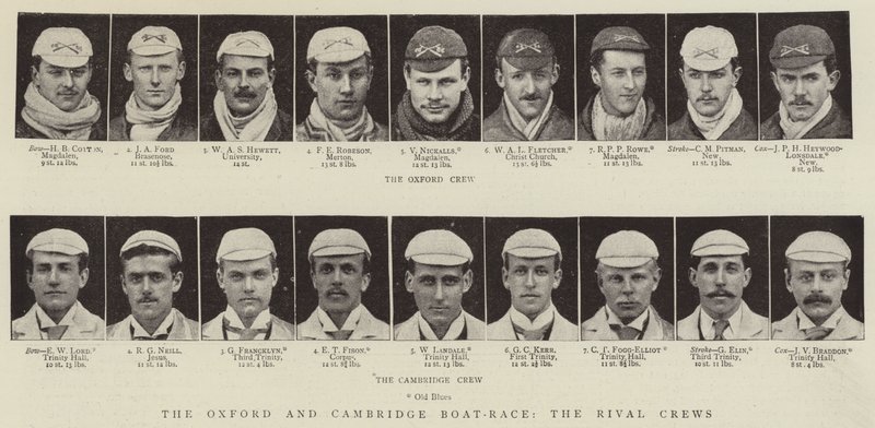 La regata Oxford y Cambridge, las tripulaciones rivales de English Photographer