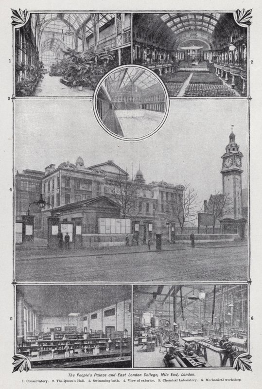 El Palacio del Pueblo y el Colegio del Este de Londres, Mile End, Londres de English Photographer