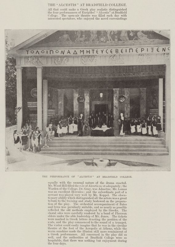 La representación de Alcestis en el Bradfield College de English Photographer