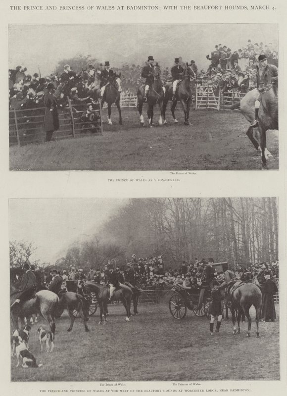 El Príncipe y la Princesa de Gales en Badminton, con los Sabuesos de Beaufort, 4 de Marzo de English Photographer