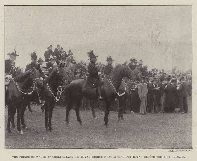 El Príncipe de Gales en Cheltenham, Su Alteza Real inspeccionando a los Húsares Reales de Gloucestershire de English Photographer