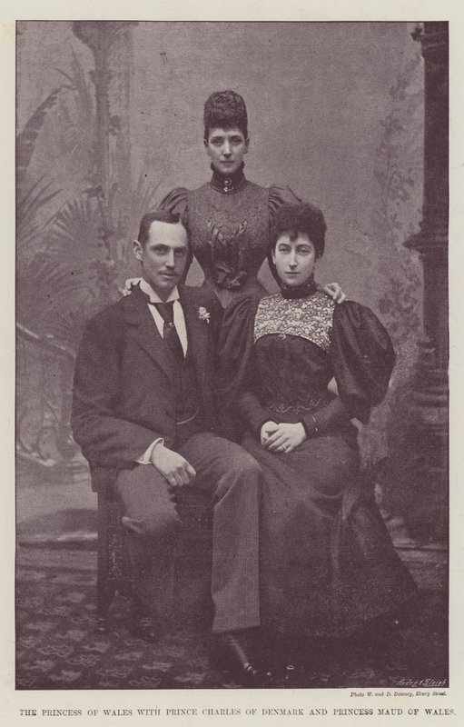 La Princesa de Gales con el Príncipe Carlos de Dinamarca y la Princesa Maud de Gales de English Photographer