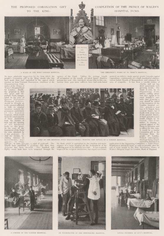 El regalo de coronación propuesto al rey, finalización del fondo del hospital del Príncipe de Gales de English Photographer