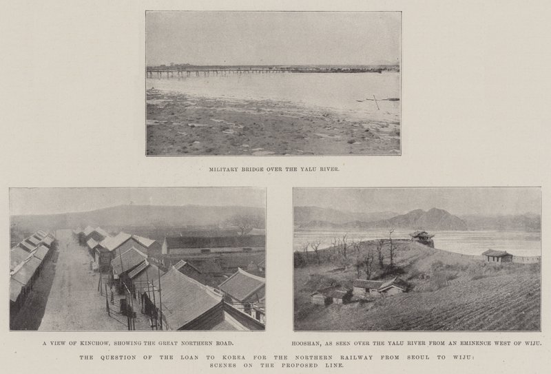 La cuestión del préstamo a Corea para el ferrocarril del norte de Seúl a Wiju, escenas en la línea propuesta de English Photographer
