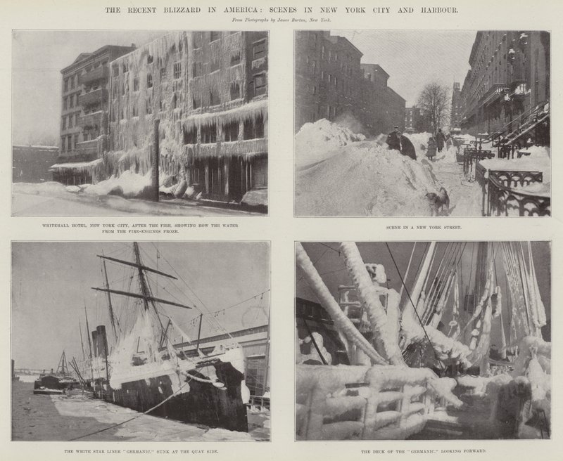 La reciente tormenta de nieve en América, escenas en la ciudad y el puerto de Nueva York de English Photographer