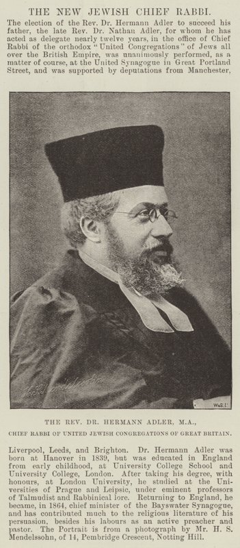 El Reverendo Dr. Hermann Adler, MA, Gran Rabino de las Congregaciones Judías Unidas de Gran Bretaña de English Photographer