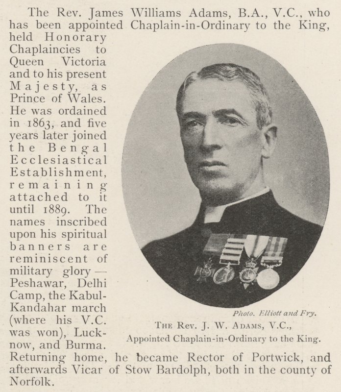 El Reverendo J W Adams, VC, nombrado Capellán Ordinario del Rey de English Photographer