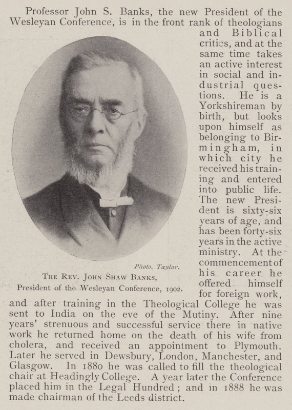 El reverendo John Shaw Banks, presidente de la Conferencia Wesleyana, 1902 de English Photographer