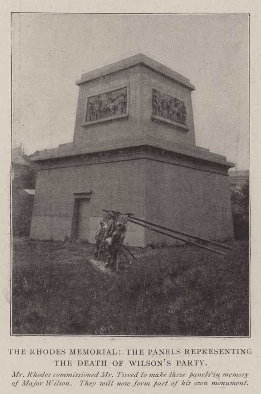 El Memorial de Rhodes, los paneles que representan la muerte del grupo de Wilson de English Photographer