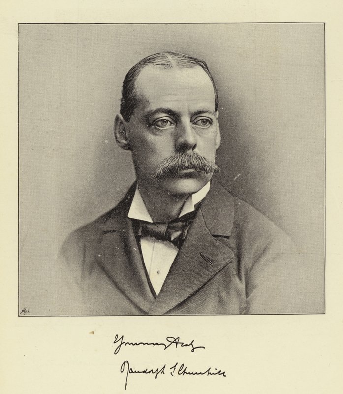 El Muy Honorable Lord Randolph Churchill, ex Canciller del Exchequer y ex Líder de la Cámara de los Comunes de English Photographer