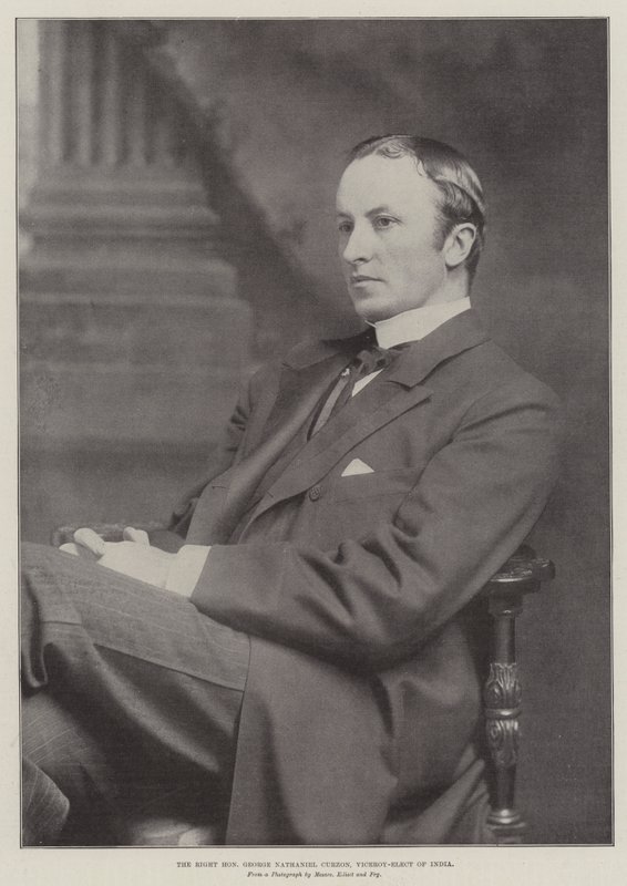 El muy honorable George Nathaniel Curzon, virrey electo de India de English Photographer