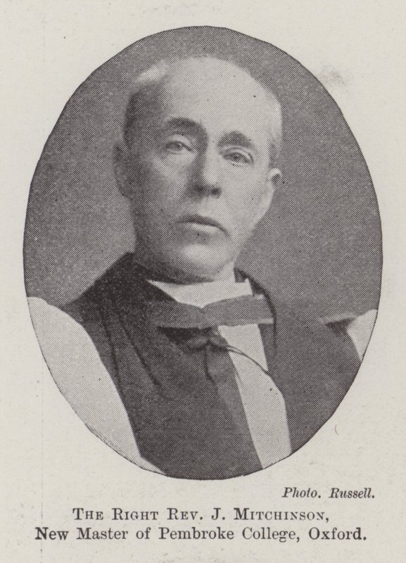 El Reverendo J. Mitchinson, nuevo maestro del Pembroke College, Oxford de English Photographer