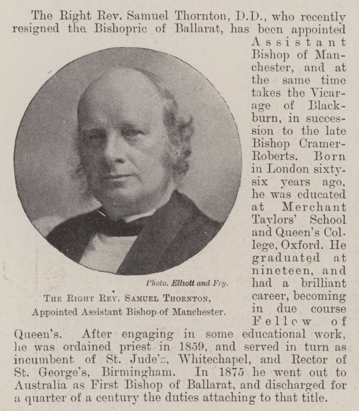 El Reverendo Samuel Thornton, Nombrado Obispo Asistente de Manchester de English Photographer