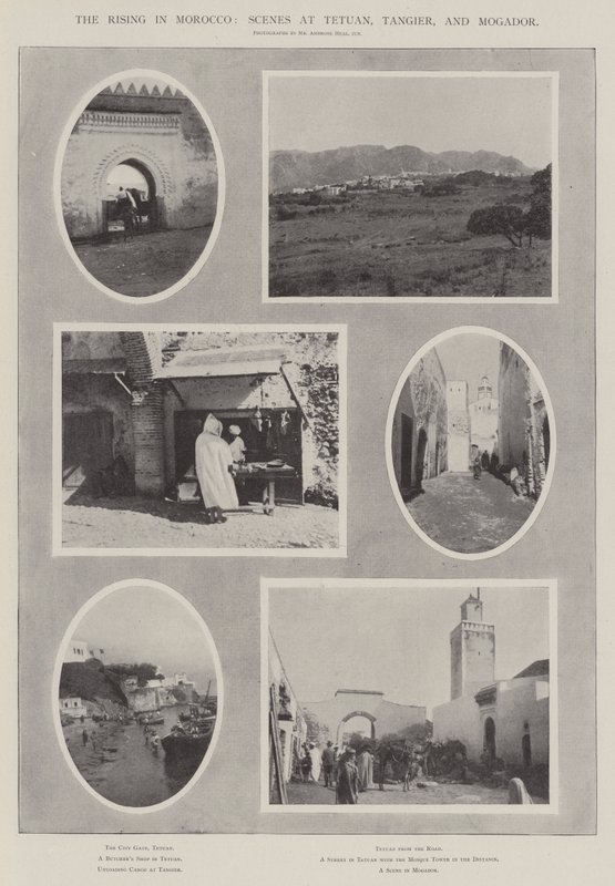 El levantamiento en Marruecos, escenas en Tetuán, Tánger y Mogador de English Photographer
