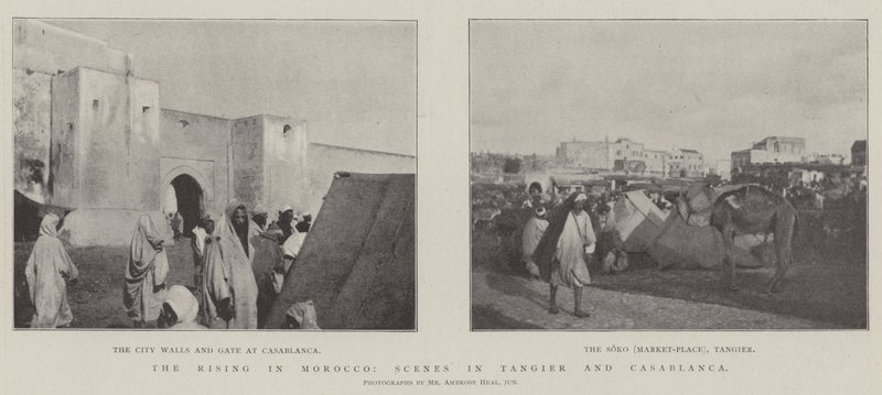El levantamiento en Marruecos, escenas en Tánger y Casablanca de English Photographer