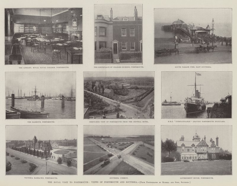 La visita real a Portsmouth, vistas de Portsmouth y Southsea de English Photographer