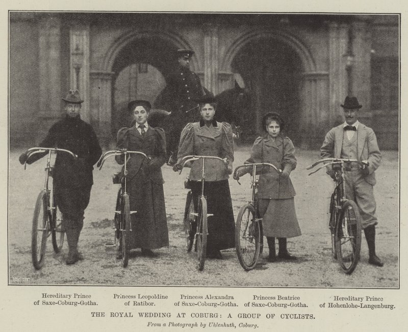 La Boda Real en Coburg, un Grupo de Ciclistas de English Photographer
