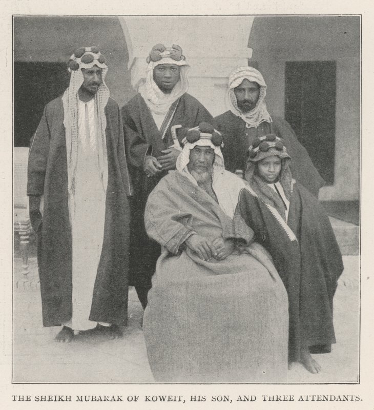 El Jeque Mubarak de Koweit, su hijo y tres asistentes de English Photographer