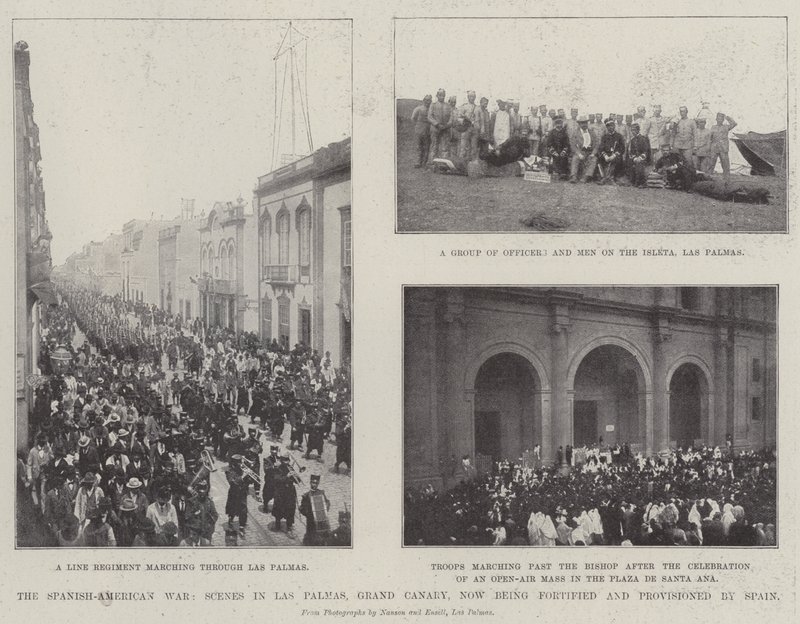 La guerra hispanoamericana, escenas en Las Palmas, Gran Canaria, ahora fortificada y aprovisionada por España de English Photographer