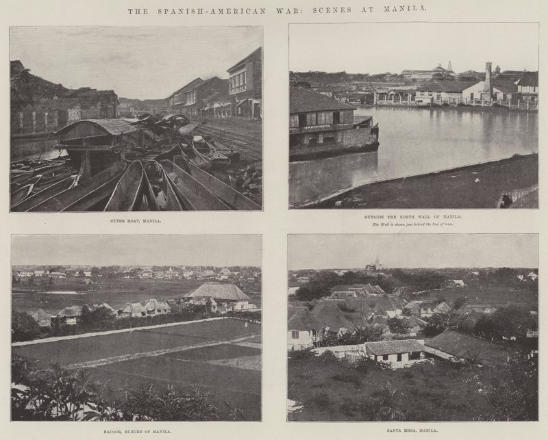 La guerra hispanoamericana, escenas en Manila de English Photographer
