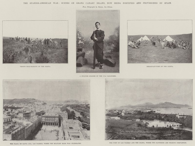 La guerra hispanoamericana, escenas en la isla de Gran Canaria, ahora fortificada y aprovisionada por España de English Photographer