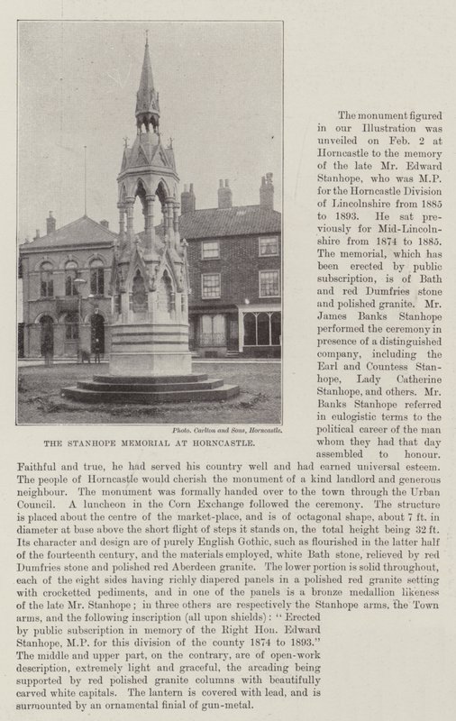 El monumento Stanhope en Horncastle de English Photographer