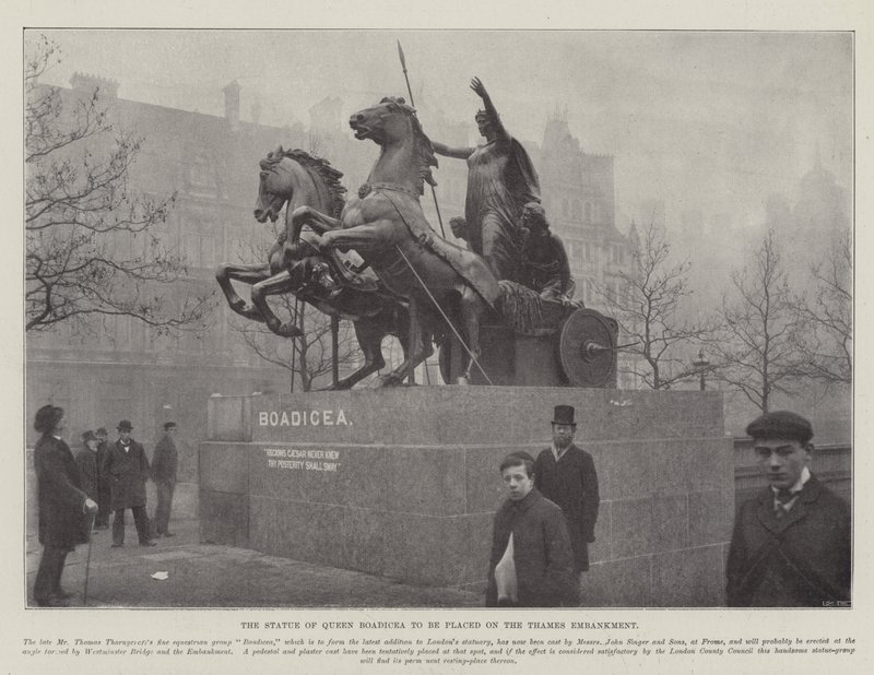 La estatua de la Reina Boadicea que se colocará en el malecón del Támesis de English Photographer