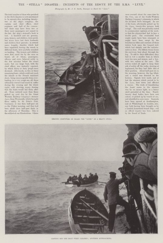 El desastre del Stella, incidentes del rescate por el RMS Lynx de English Photographer
