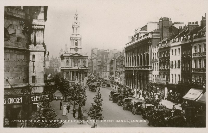 La Strand, mostrando Somerset House y St Clement Danes, Londres de English Photographer